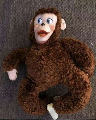 Huge Vintage 60s My Toy Rubber Face Monkey Big Plush Stuffed Brown 36” 1960 Rare