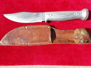 Rare Vintage Usa Ulster Dwight Divine Fixed Blade Knife Old W/ Compass Ka - Bar