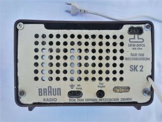 Vintage BRAUN SK 2 Radio,  RARE Brown color case,  1950s Braun tube radio.  - READ - 4