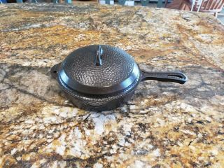Rare Griswold Hammered Cast Iron Skillet With Lid 2015 2095