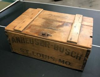 1917 Pre Prohibition Anheuser - Busch Wooden Beer Crate - Rare Bevo Variation