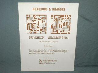 D&d 1st Ed - Dungeon Geomorphs Set Three: Lower Dungeons (very Rare 1st Print)