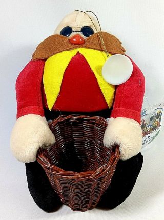 Rare Sonic The Hedgehog Dr Eggman Robotnik 7 " Basket Plush Doll Sega 1996