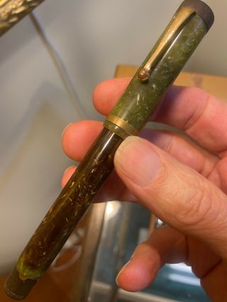 Rare - 1926 Parker Experimental Oversized Pre - Duofold Jade Fountain Pen