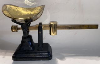 Antique Fairbanks Cast Iron Rare Candy General Store Scale With Brass Basket