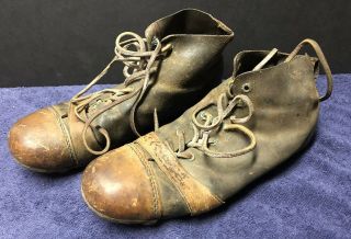 Rare Very Early Antique Leather Athletic Shoes Cleats Football Man Cave