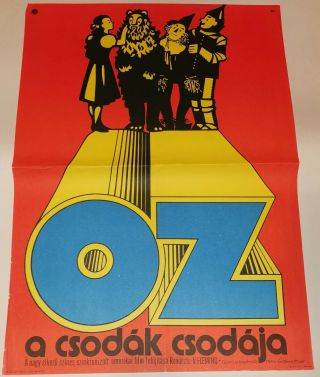 The Wizard Of Oz Hungarian Movie Poster (half Sheet) A2 Size,  Rare