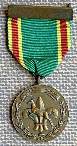 1950 - 70 Rare South Africa - Boy Scout Long Service Medal With Leaping Springbok