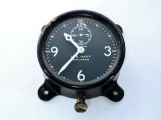 ✈ Rare Vintage Waltham Military 8 - Day Us Navy Aircraft Cockpit Clock ✈