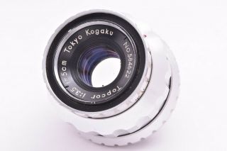 Rare Tokyo Kogaku Topcor Lens 50mm/f3.  5 Leica 39mm Lmt Screw Mount 584622