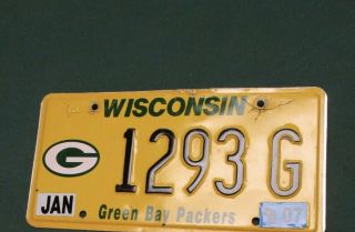 Rare Green Bay Packers Nfl Football Wisconsin License Plate 1293