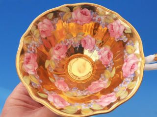 RARE QUEEN ANNE CUP & SAUCER WITH ROSES AND HEAVY GOLD GILDING 1 OF 4 2
