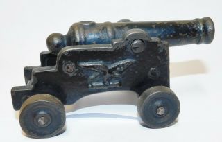 Rare Antique Eagle Signal Cast Iron Toy Cannon Paint
