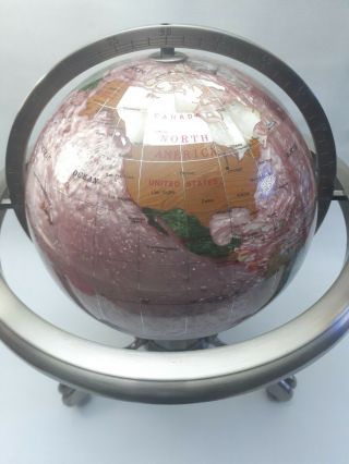 Alexander Kalifano Pink Gemstone World Earth Globe Rare