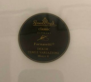 Rare Rosenthal Classic Fornasetti Plate Motiv 4 Temi E Veriazioni 9 1/2 