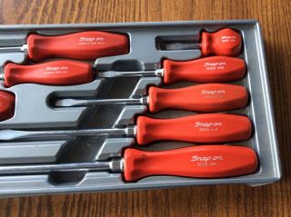 Vintage Rare Red SNAP ON - (8PC Screwdriver SET) with tray 2