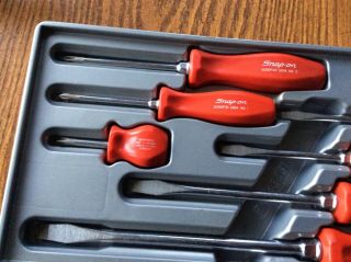 Vintage Rare Red SNAP ON - (8PC Screwdriver SET) with tray 3