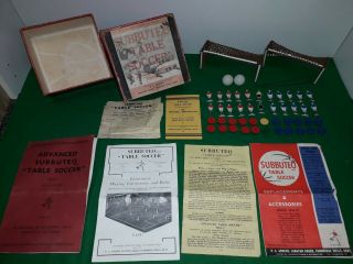 Rare Early 1956 Boxed Subbuteo Table Soccer Red Box Set With N Wire Goals Papers