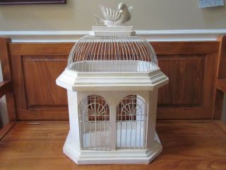 Extremely Rare " Wedding - Dove " White Vintage Decorative Collectible Bird Cage