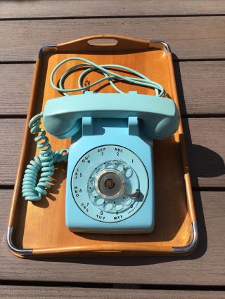 Rare Vintage 1950’s Bell Western Electric Baby Blue Rotary Desk Telephone Cd500