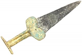 Ancient Rare Viking Scythian Gilding Bronze Iron Battle Short Sword 2 - 4 Ad