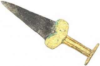 Ancient Rare Viking Scythian Gilding Bronze Iron Battle Short Sword 2 - 4 AD 2