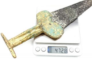 Ancient Rare Viking Scythian Gilding Bronze Iron Battle Short Sword 2 - 4 AD 4