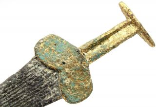 Ancient Rare Viking Scythian Gilding Bronze Iron Battle Short Sword 2 - 4 AD 5