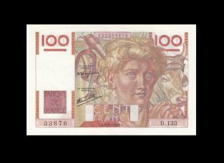 1946 Banque De France 100 Francs Rare " D " ( (gem Unc))