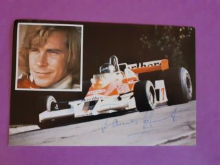 Rare James Hunt Personally Signed 6 " X4 " Photograph F1 World Champion