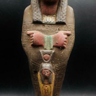XXL_RARE Antique Egyptian Faience Ushabti (Shabti) Statue Figure.  ANCIENT EGYPT 3