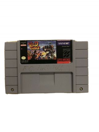 Wild Guns Snes Vintsge Rare Game W/ Instr & Front & Back Of Box Only
