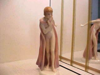 Rare Art Deco 1932 ' s Karl Ens Semi Nude Lady Figurine - Made in Germany 3