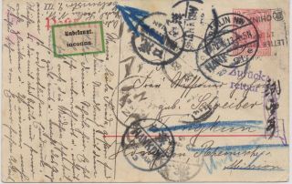 1913 Returned Letter Office China Incoming Mail Germany To China Rare Cancel