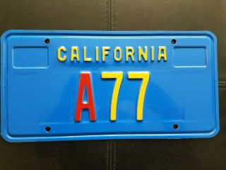Calfornia State Assembly License Plate RARE Vintage Near Blue Yellow A77 3