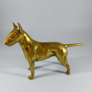 Vintage Brass English Bull Terrier Sculpture Ornament Figurine - Rare Dog Heavy