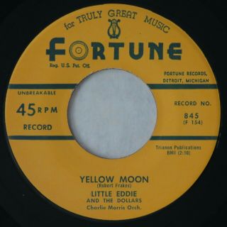 Fortune 845 Little Eddie Orig Rare R&b Doo Wop 45 Minus Yellow Moon