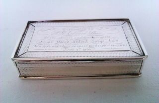 Extremely Rare & Solid Silver William IV Presentation Snuff Box 1838 4