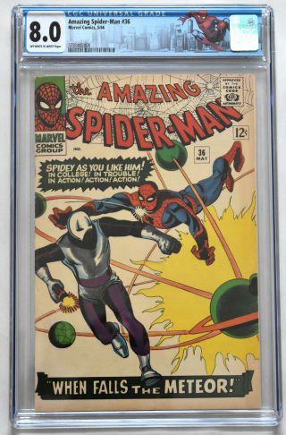 Spider - Man (1963) 36 Cgc 8.  0 Rare Ow/w Pages Label