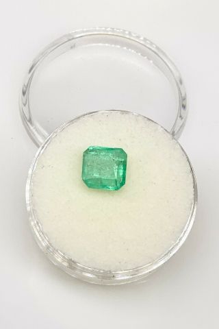 Rare $3000 2.  24ct Asscher Cut Colombian Emerald Loose Gem