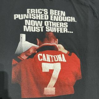 Eric Cantona Vintage T - Shirt Single Stich Rare 90s Size Xl Double - Sided