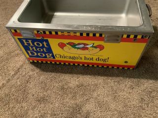 RARE Chicago Hot Dog Table Top Cart Steamer Heater Cooker Warmer 3 Bin Bay 110v 3