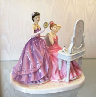 Rare Limited Edition Royal Doulton Double Figurine " Peony & Violet "