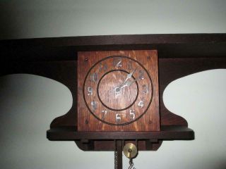 Rare Antique (monitor Clock) 30 Hour Weight Driven Mission Clock (1907)