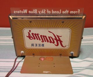 RARE 1950 ' s HAMM ' S BEER LIGHTED CASH REGISTER SIGN - LAND OF SKY BLUE WATERS 3