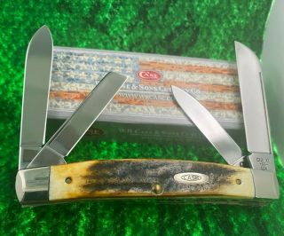 Case Xx 54088 Stag Large Congress Knife 1986 Rare Long Pull Perfect Stag