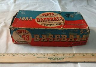 Very Rare 1953 Topps Baseball Card Display Wax Pack Box 5 Cent - Empty