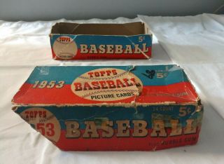 Very Rare 1953 Topps Baseball Card Display Wax Pack Box 5 Cent - Empty 5