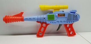 Vintage Toy Retro Plastic Shooting Space Gun Noise Blue Rare