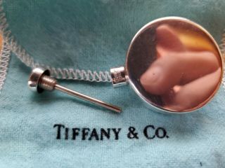Tiffany & Co Sterling 925 Silver Vintage Perfume Bottle Rare Round,  Stamped.